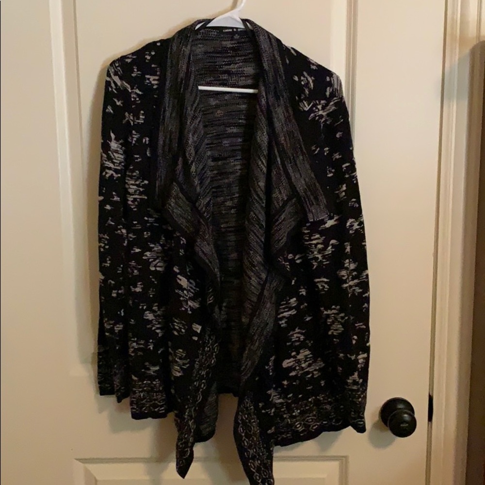 Black, silver, and gold cardigan